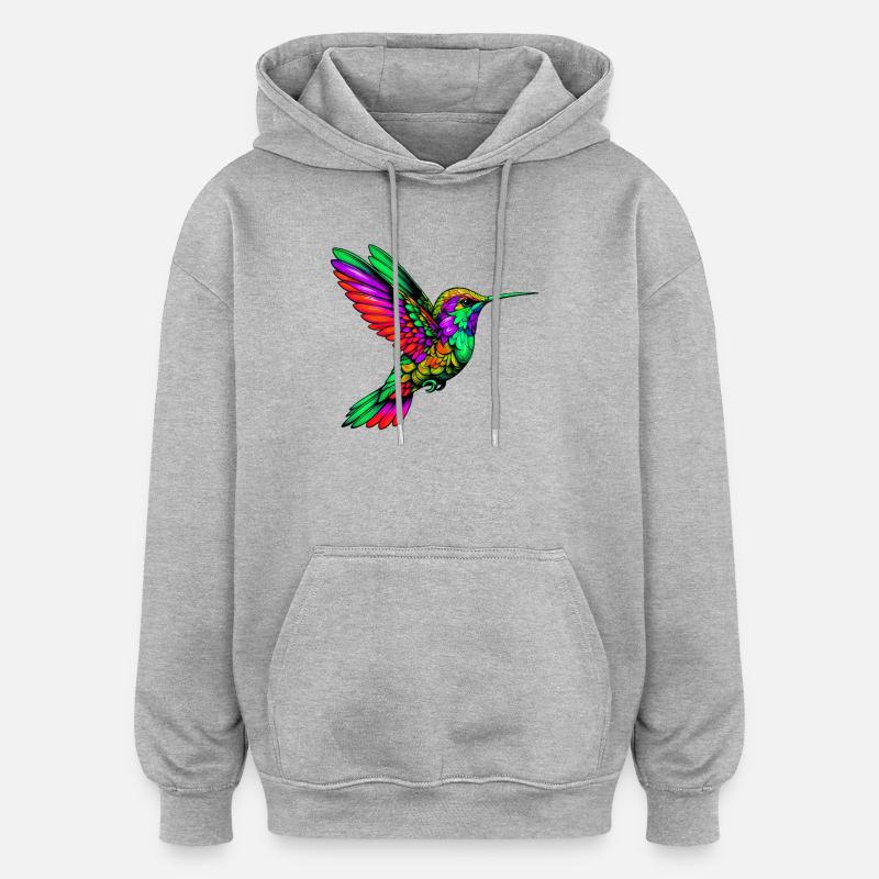 Colibri - Sweat à capuche oversize unisexe - gris chiné