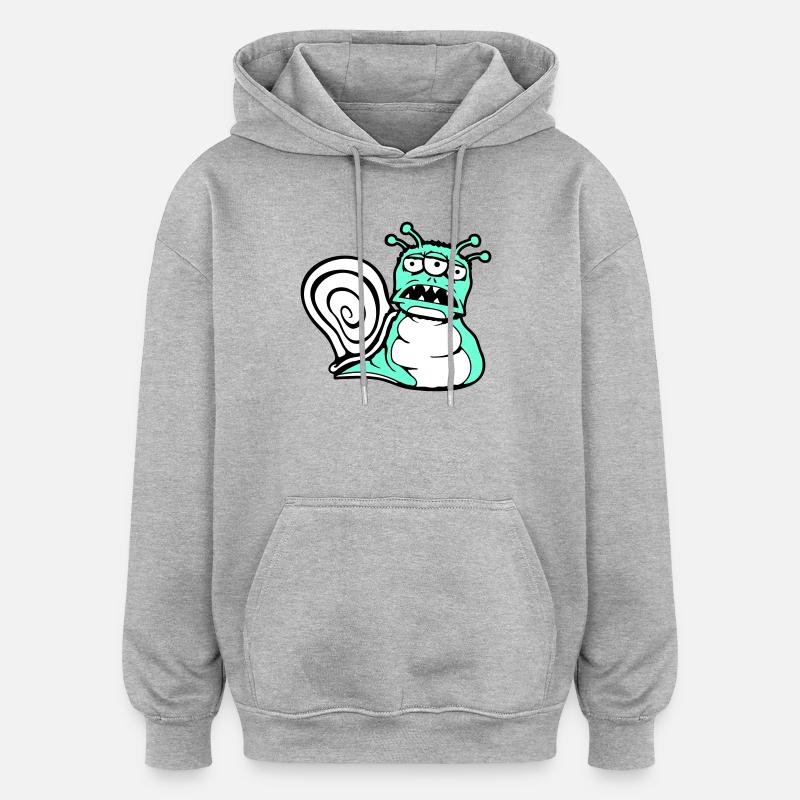 escargot extraterrestre monstre Halloween extraterrestre - Sweat à capuche oversize unisexe - gris chiné
