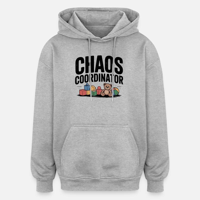 coordinateur du chaos - Sweat à capuche oversize unisexe - gris chiné