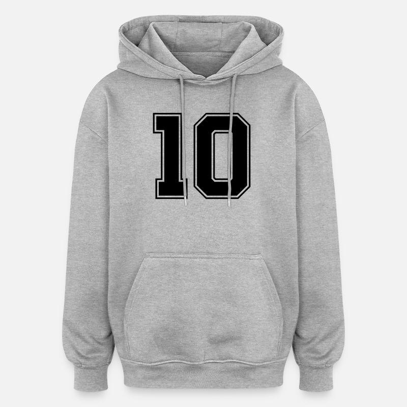 10 - Sweat à capuche oversize unisexe - gris chiné