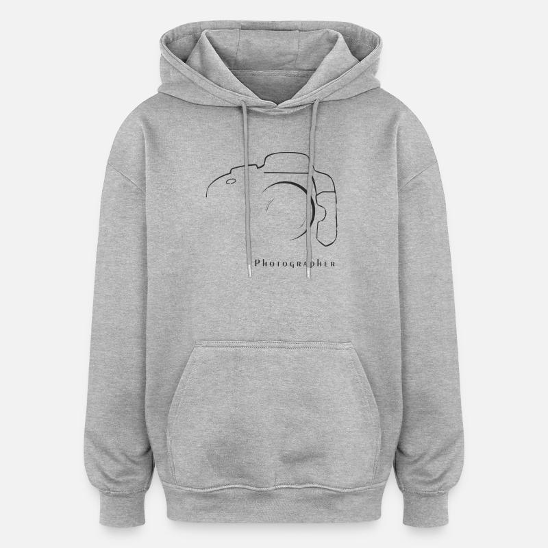 Photographe - Sweat à capuche oversize unisexe - gris chiné