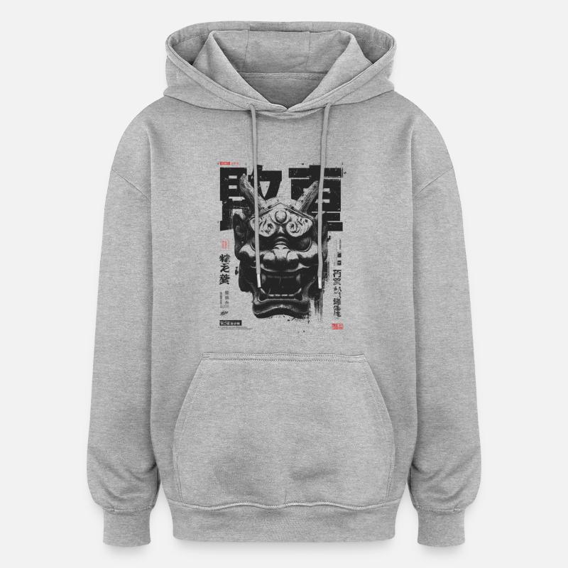 Oni MAsk - Sweat à capuche oversize unisexe - gris chiné