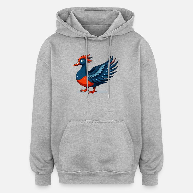 Aigle bleu étoilé ailé - Sweat à capuche oversize unisexe - gris chiné