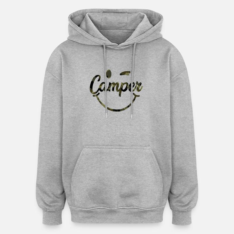 Camper_Smile_camouflage - Sweat à capuche oversize unisexe - gris chiné