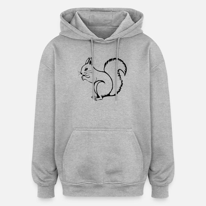 Eichhörnchen - Oversized Unisex Hoodie - Grau meliert