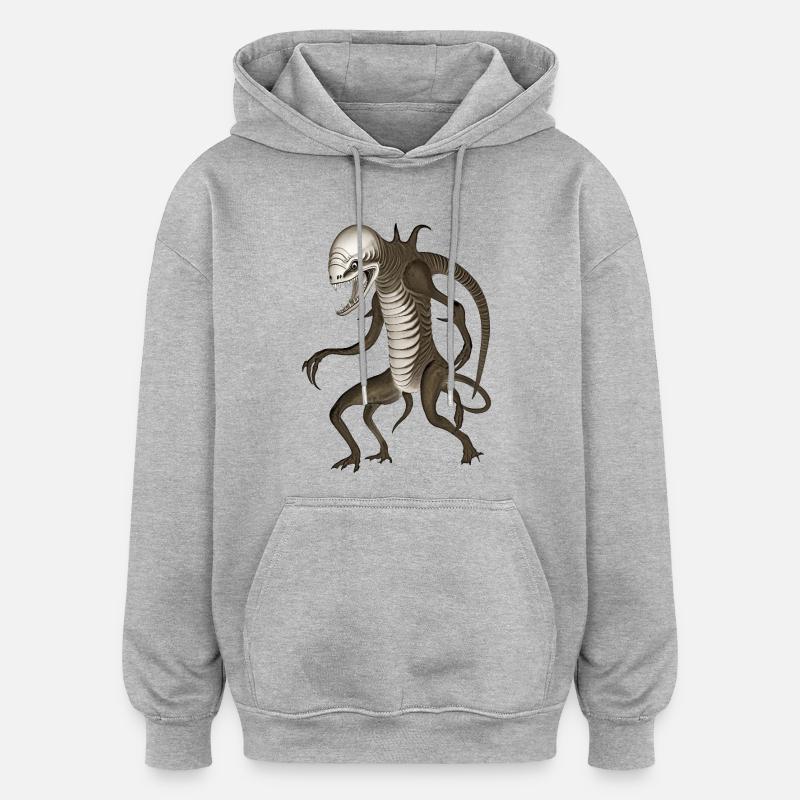 BUG #10 – dunkle Hölle - Oversized Unisex Hoodie - Grau meliert
