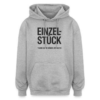 Une pièce unique peut contenir de petits défauts Plus drôle - Sweat à capuche oversize unisexe - gris chiné - Devant - Noah (186cm)