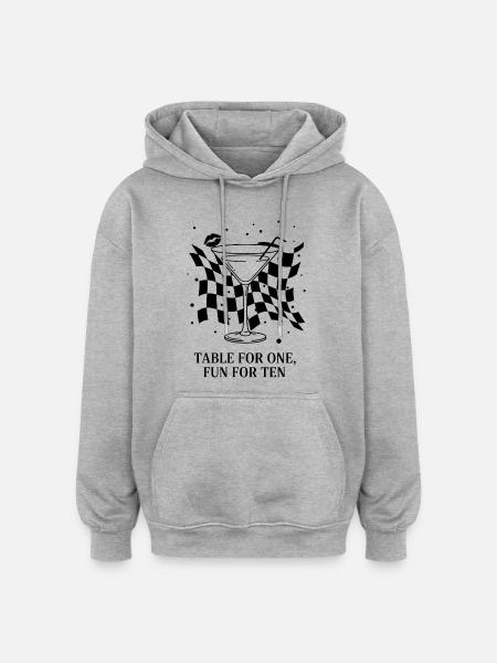 Table For One Martini Party - Oversized Unisex Hoodie - heather grey