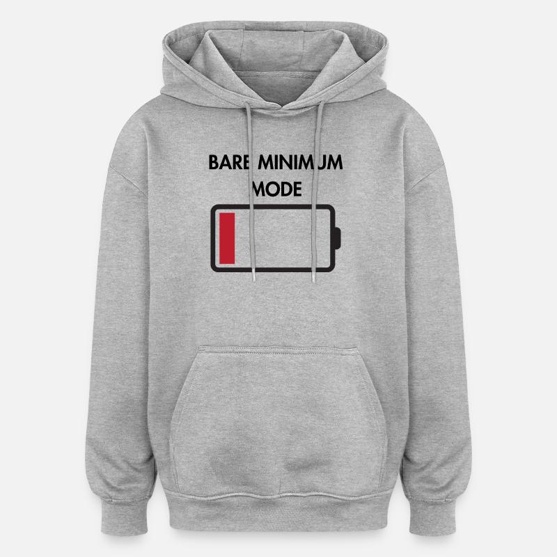 Mode minimal indispensable - Sweat à capuche oversize unisexe - gris chiné