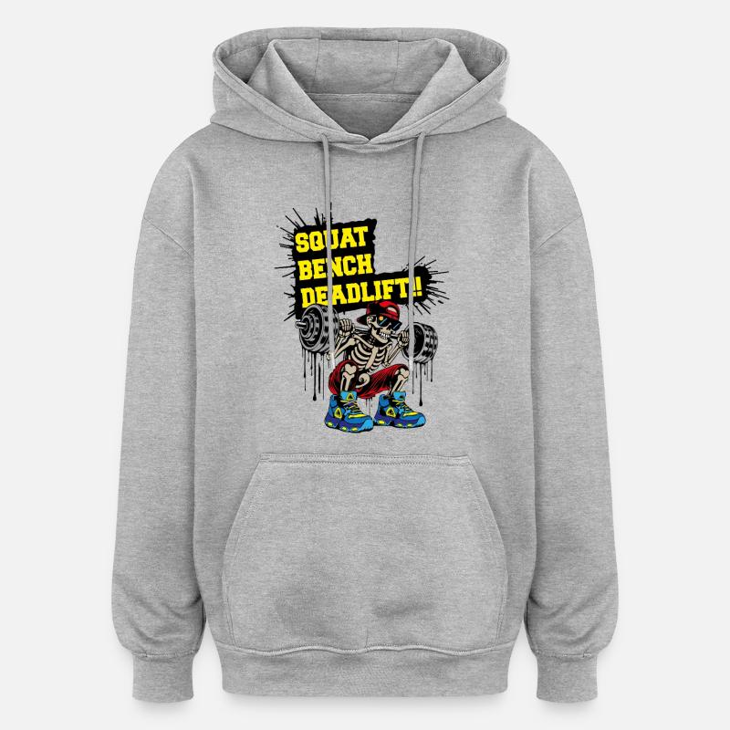 Soulevé de terre SquadBenchLift - Sweat à capuche oversize unisexe - gris chiné