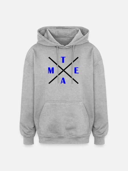 kreuz_team- - Sweat à capuche oversize unisexe - gris chiné
