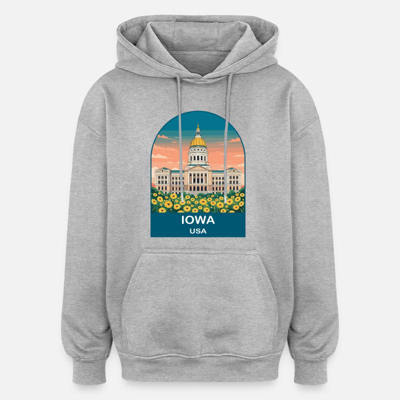 CTY02014 - Sweat à capuche oversize unisexe - gris chiné