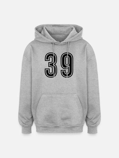 39 Number Symbol - Oversized Unisex Hoodie - heather grey