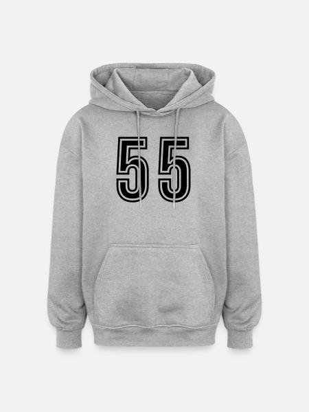 55 Number Symbol - Oversized Unisex Hoodie - heather grey