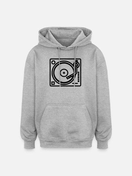 DJ-Plattenspieler - Oversized Unisex Hoodie - Grau meliert