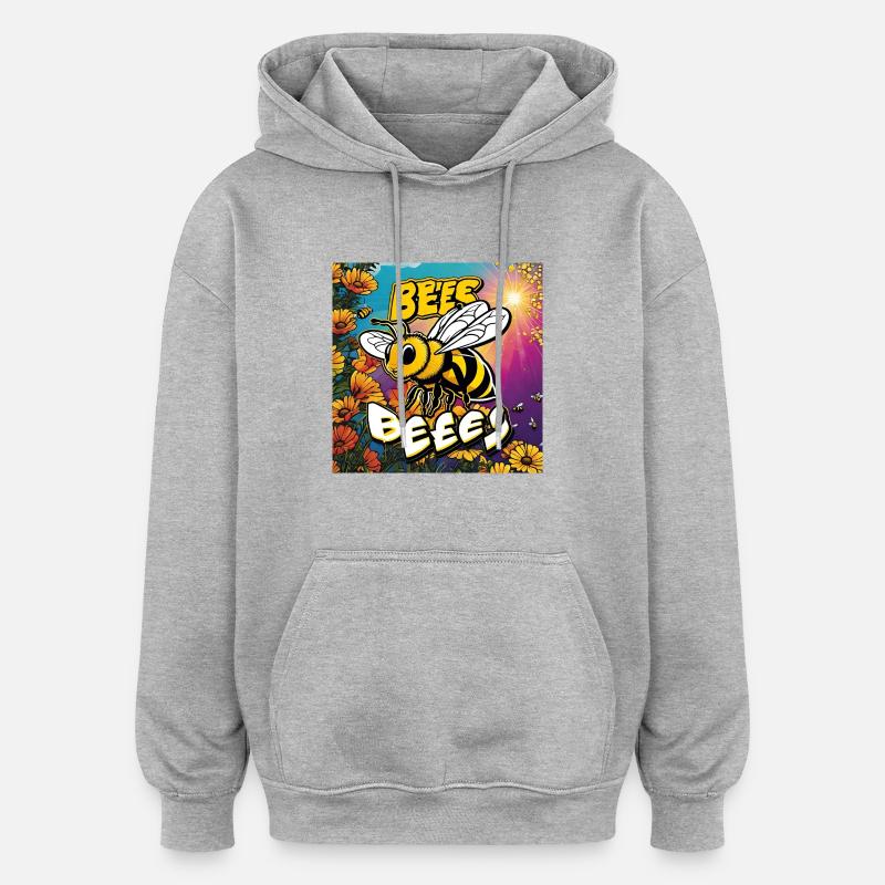 Bee Buzz - Oversized Unisex Hoodie - heather grey