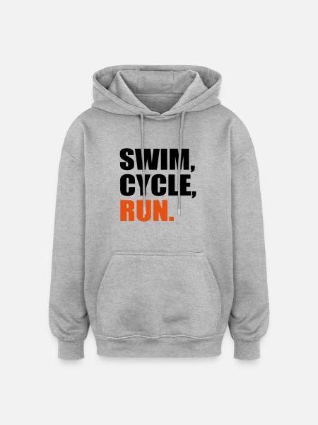 Triathlon - Oversized Unisex Hoodie - Grau meliert