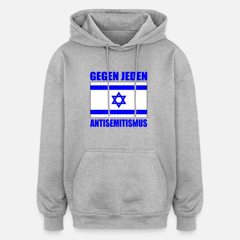 Gegen jeden antisemitismus - Oversized Unisex Hoodie - Grau meliert