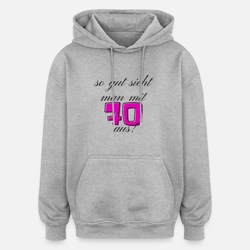 70e anniversaire - Sweat à capuche oversize unisexe - gris chiné