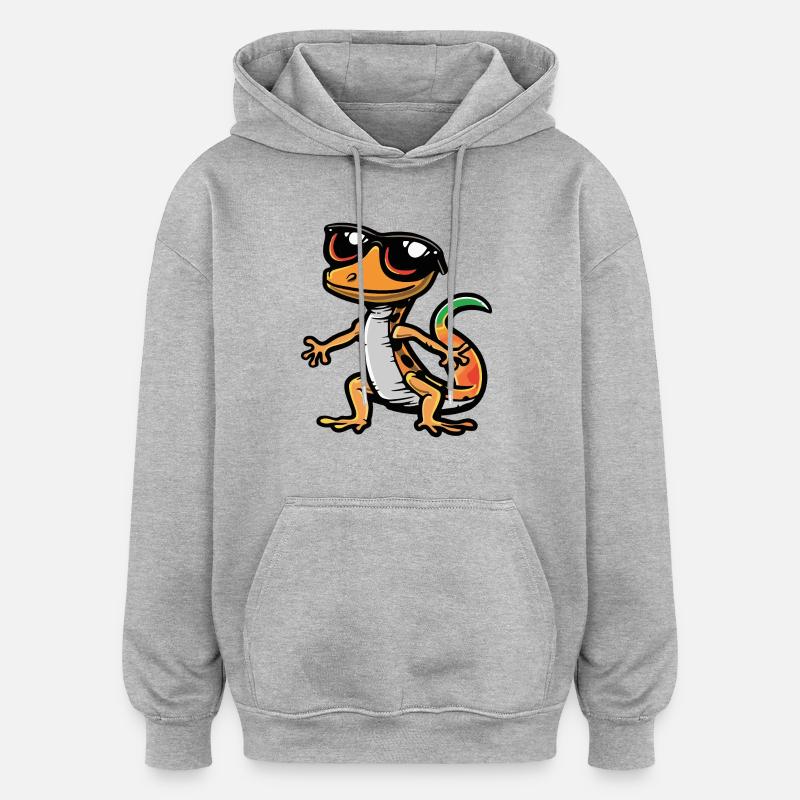 Lizard Comic Cool - Oversized Unisex Hoodie - heather grey