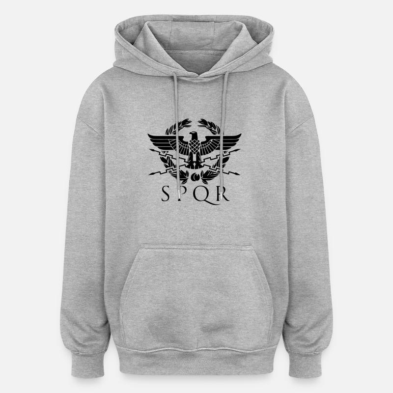 spqr hemblem - Sweat à capuche oversize unisexe - gris chiné