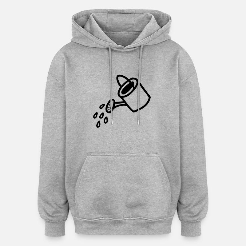 Arrosoir - Line - Sweat à capuche oversize unisexe - gris chiné