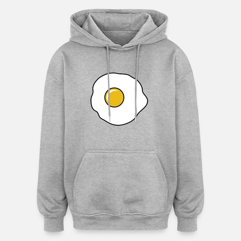 Spiegelei - Oversized Unisex Hoodie - Grau meliert