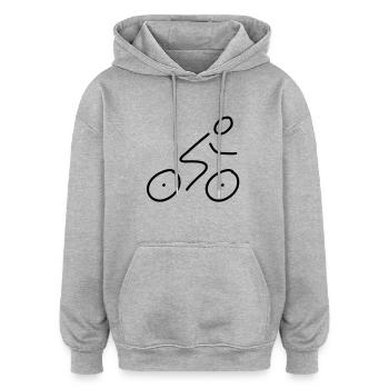 fahrradfahren - line - Oversized Unisex Hoodie - Grau meliert - Vorne - Noah (186cm)