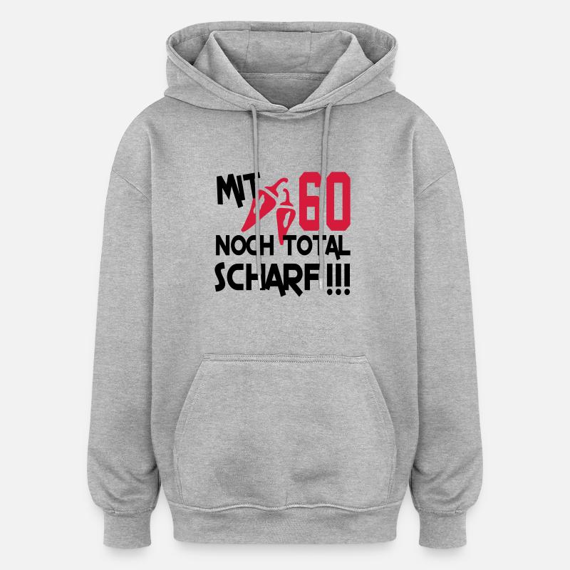 total_scharf_60 - Sweat à capuche oversize unisexe - gris chiné