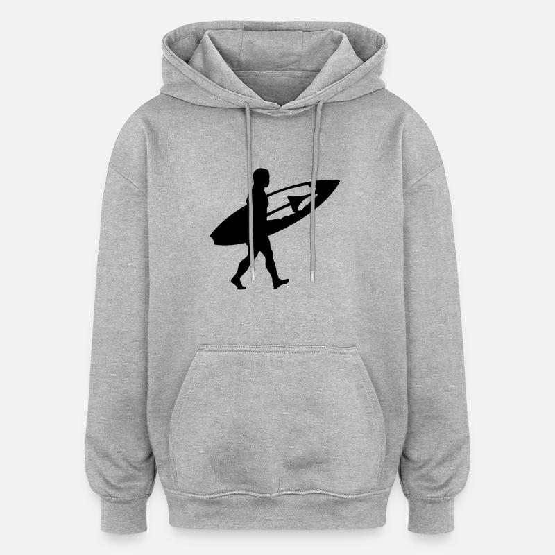 surfer - Sweat à capuche oversize unisexe - gris chiné