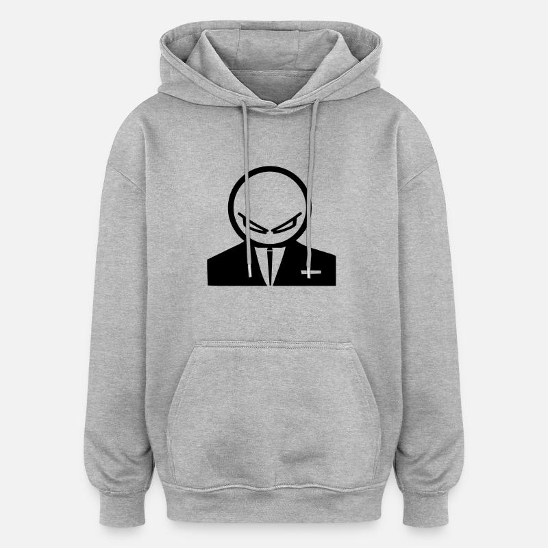 banquier - Sweat à capuche oversize unisexe - gris chiné