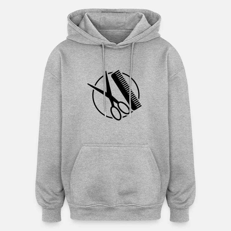 schere_kam_logo_pa1 - Sweat à capuche oversize unisexe - gris chiné