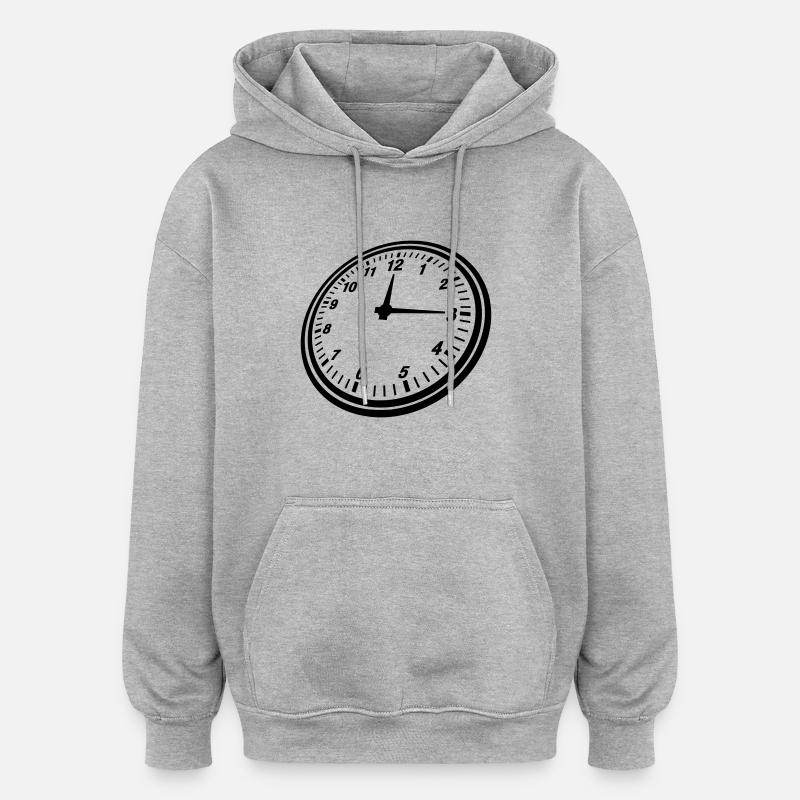 clock_design_yu1 - Oversized Unisex Hoodie - heather grey