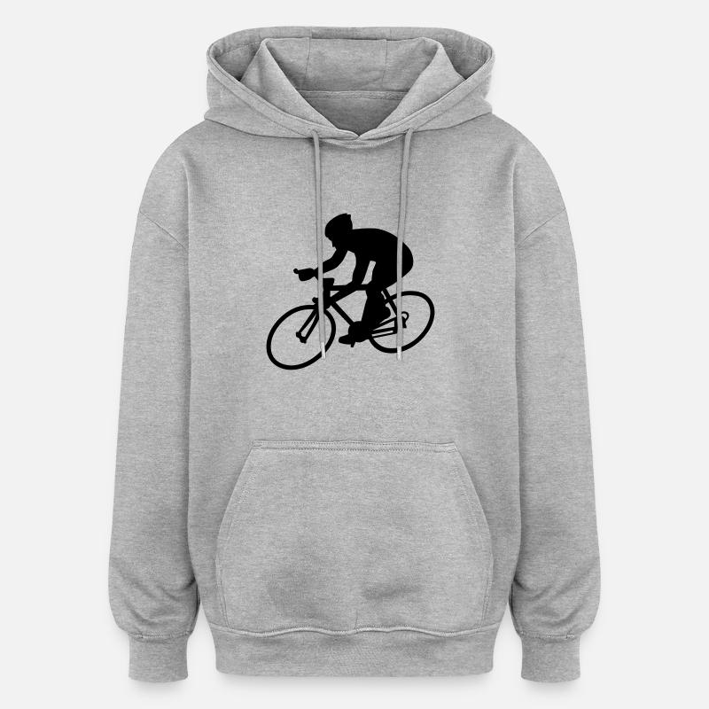 Cycling - Sweat à capuche oversize unisexe - gris chiné