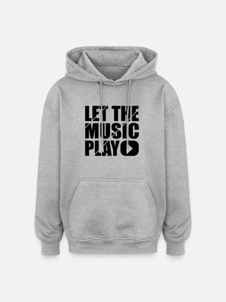 let the music play - Oversized Unisex Hoodie - heather grey