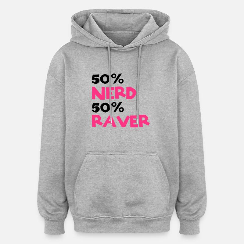 Nerd Raver - Sweat à capuche oversize unisexe - gris chiné