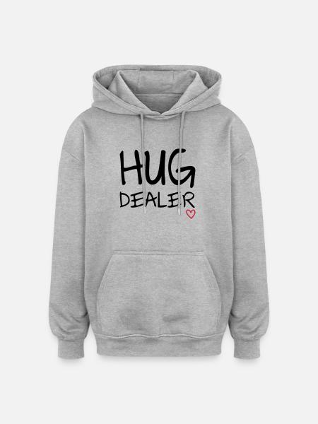 Hug Dealer - Oversized Unisex Hoodie - heather grey