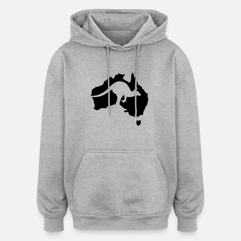 Australie - Sweat à capuche oversize unisexe - gris chiné