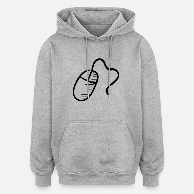 Computer Mouse - Oversized Unisex Hoodie - Grau meliert