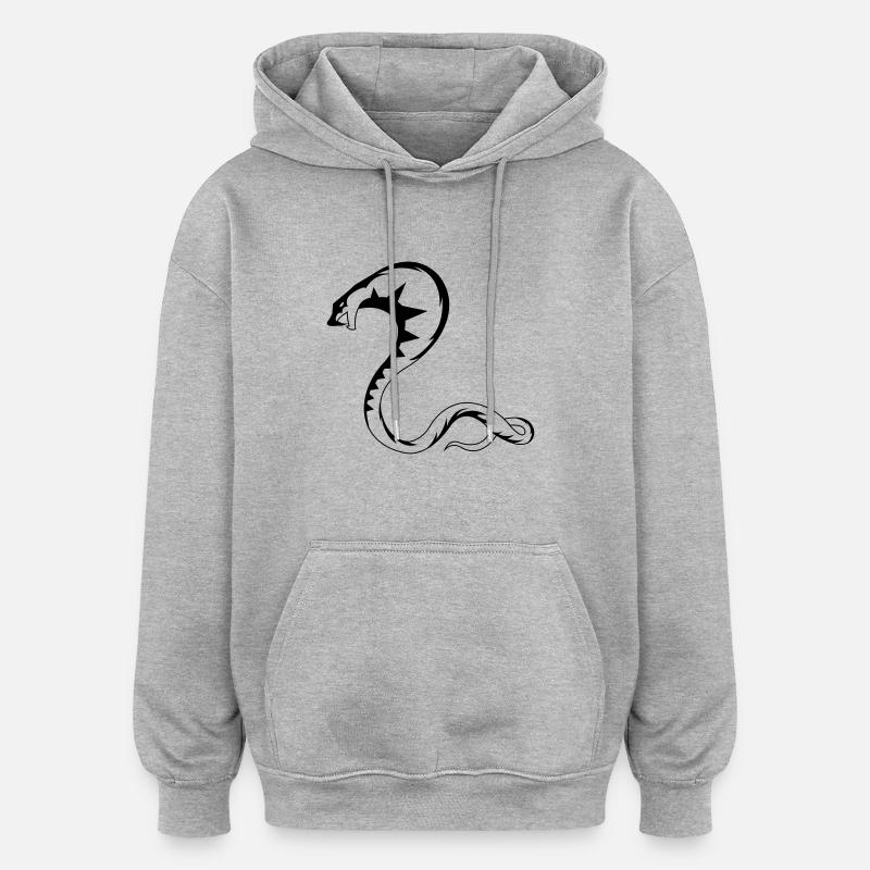 schlange_001 - Oversized Unisex Hoodie - Grau meliert