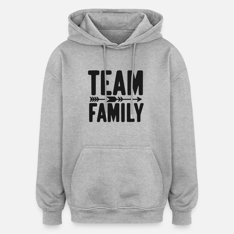 Équipe Famille - Sweat à capuche oversize unisexe - gris chiné