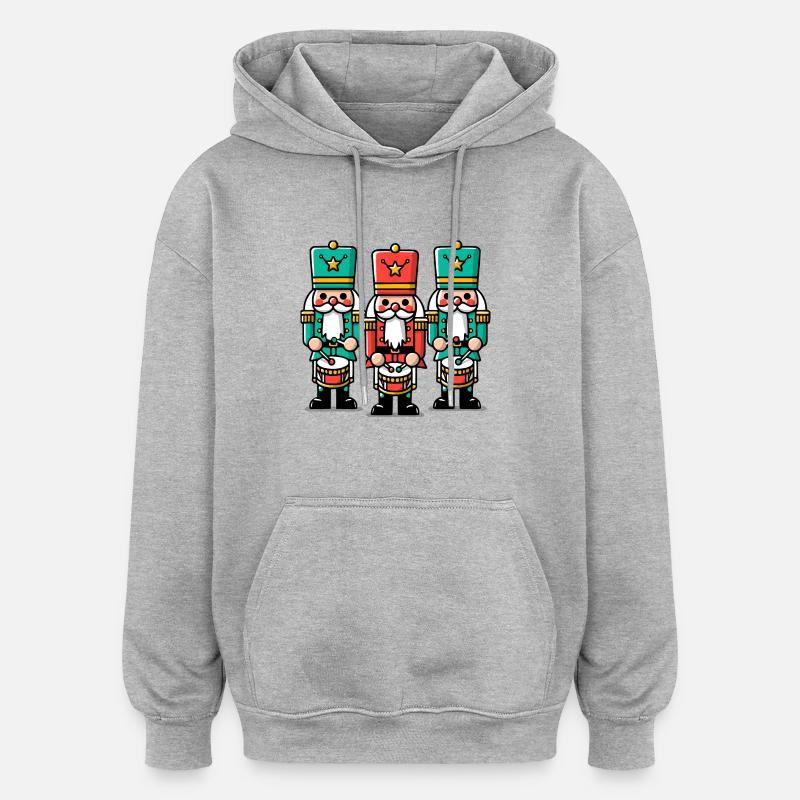 Casse-noisettes de Noël - Sweat à capuche oversize unisexe - gris chiné
