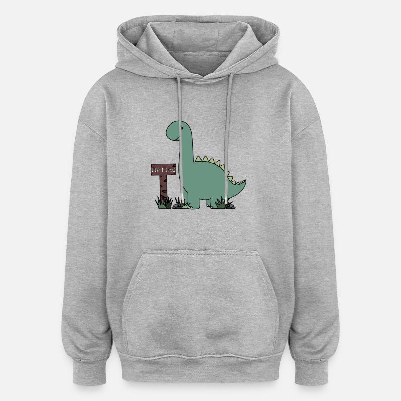 Dino Matteo - Sweat à capuche oversize unisexe - gris chiné