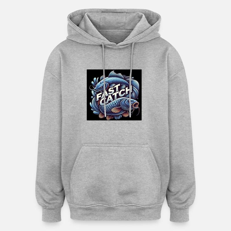 Prise rapide - Sweat à capuche oversize unisexe - gris chiné