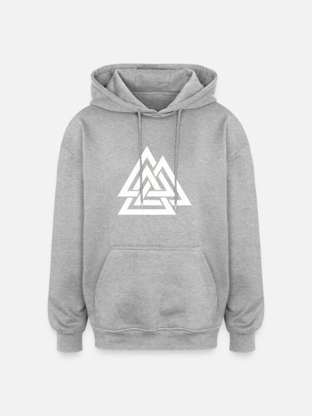 wotan viking symbol - Oversized Unisex Hoodie - Grau meliert