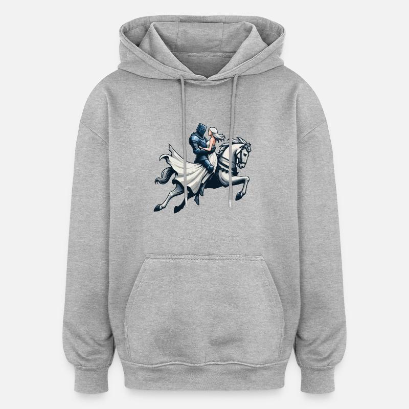 Prince charmant - Sweat à capuche oversize unisexe - gris chiné