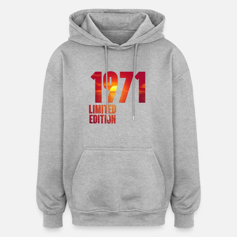 1971 - Sweat à capuche oversize unisexe - gris chiné