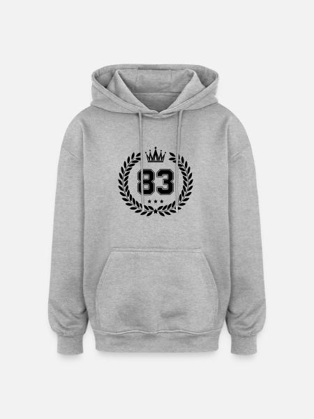 wappen 83 - Oversized Unisex Hoodie - Grau meliert