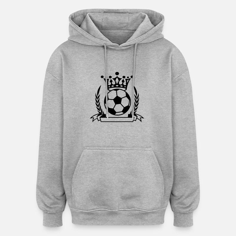 fussball banner - Sweat à capuche oversize unisexe - gris chiné