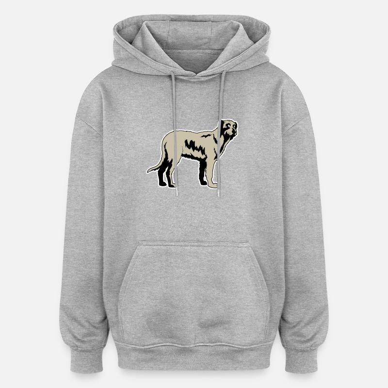Awesome Irish Wolfhound - Oversized Unisex Hoodie - heather grey